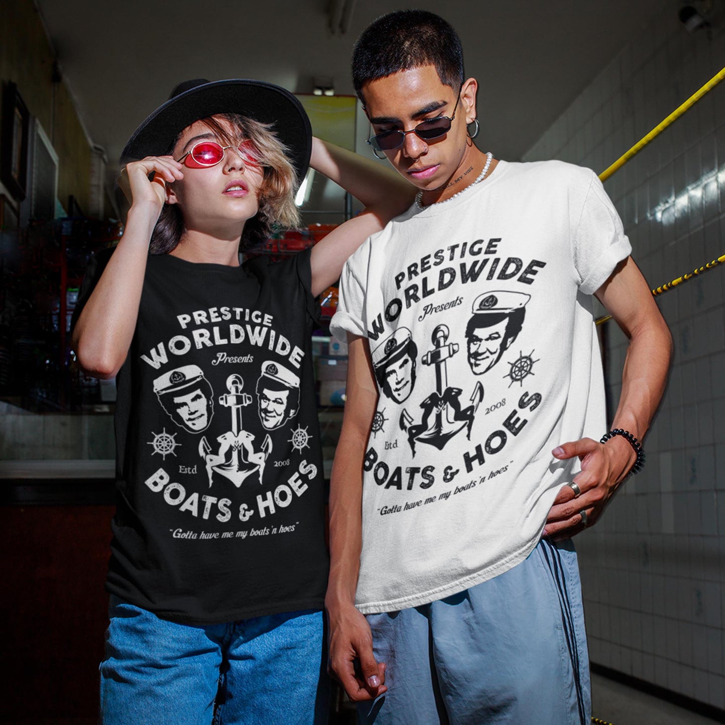 Prestige Worldwide Presents Boats & Hoes Unisex T-Shirt