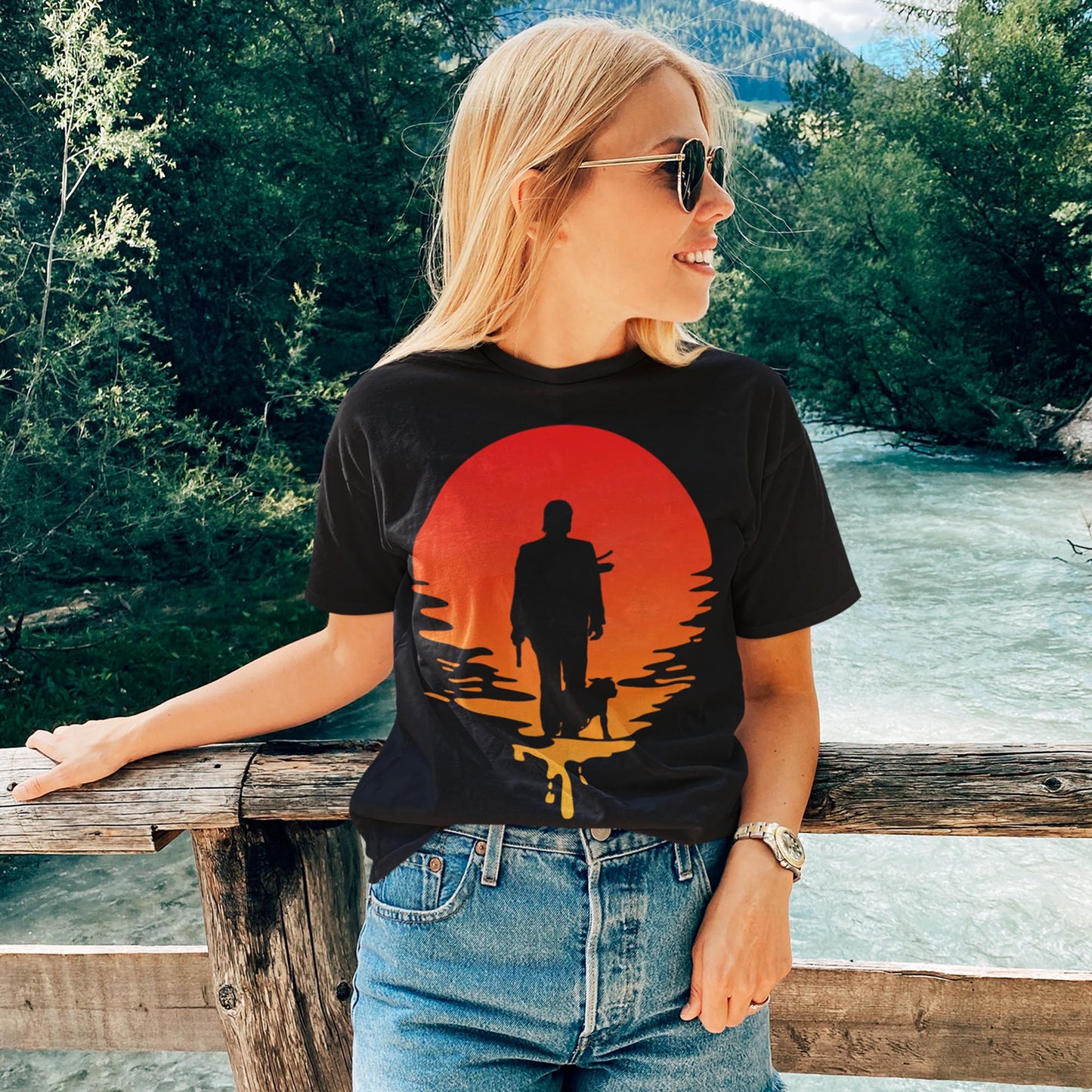 Baba Yaga Sunset Silhouette Unisex T-Shirt
