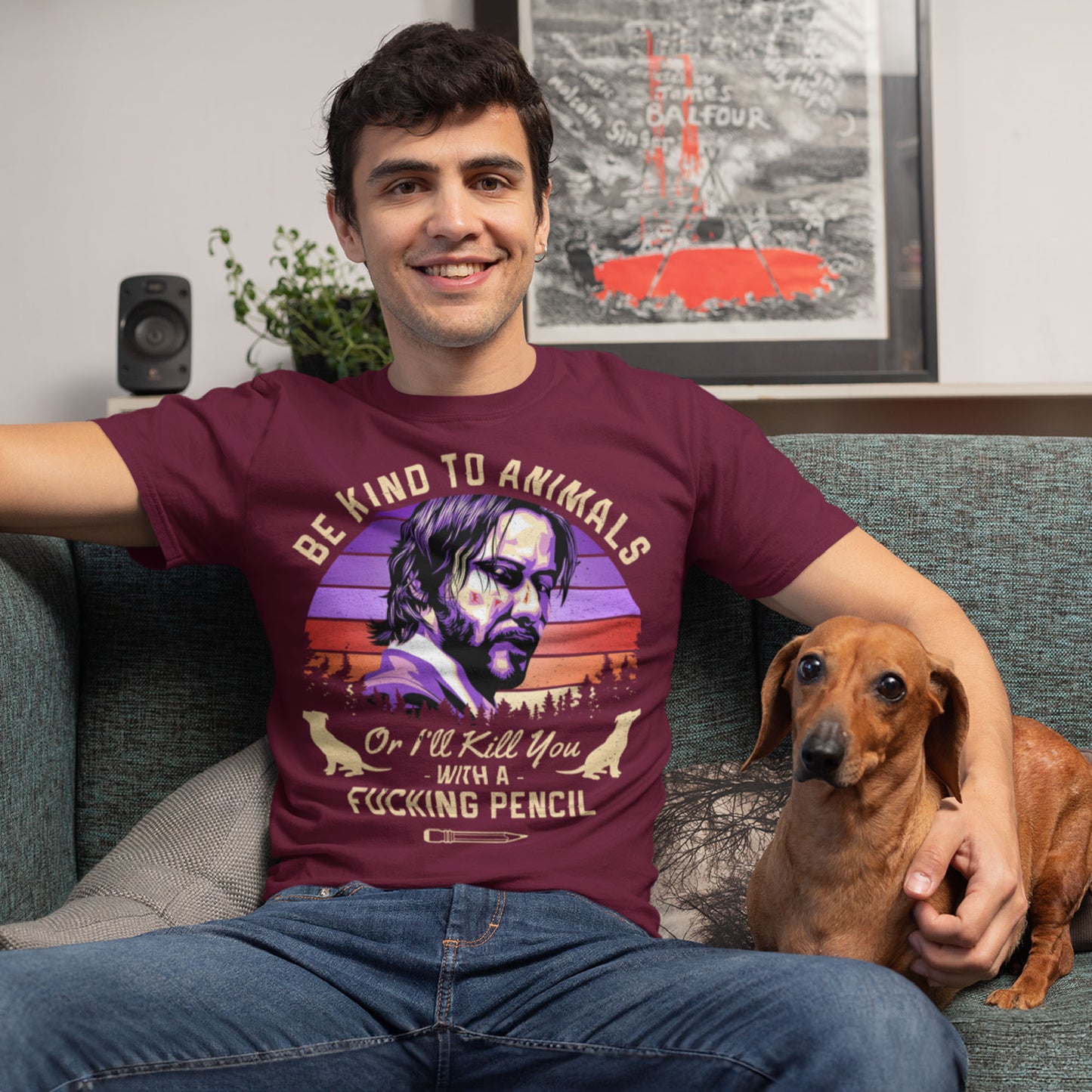Be Kind To Animals Or I'll Kill You With A Fucking Pencil Unisex T-Shirt