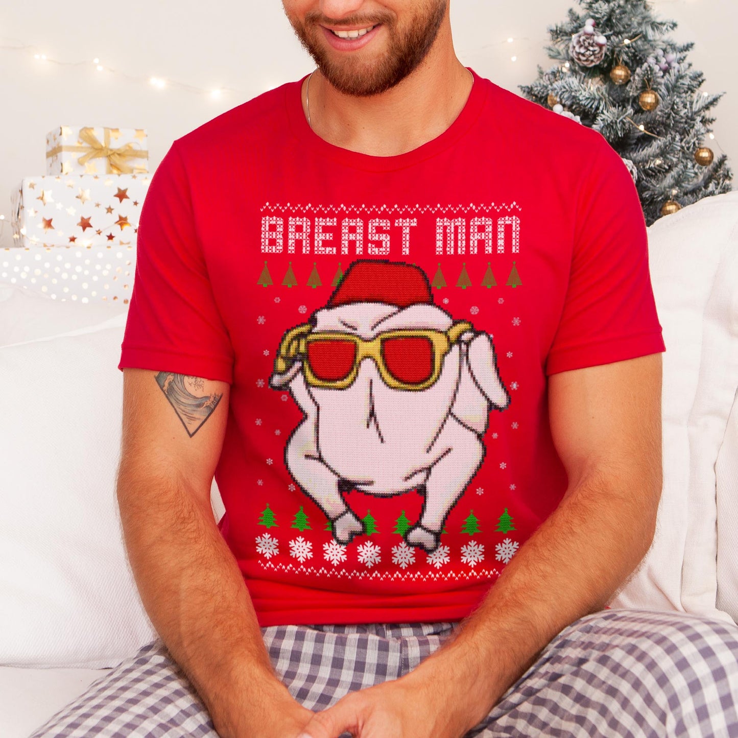 Breast Man Christmas T-Shirt