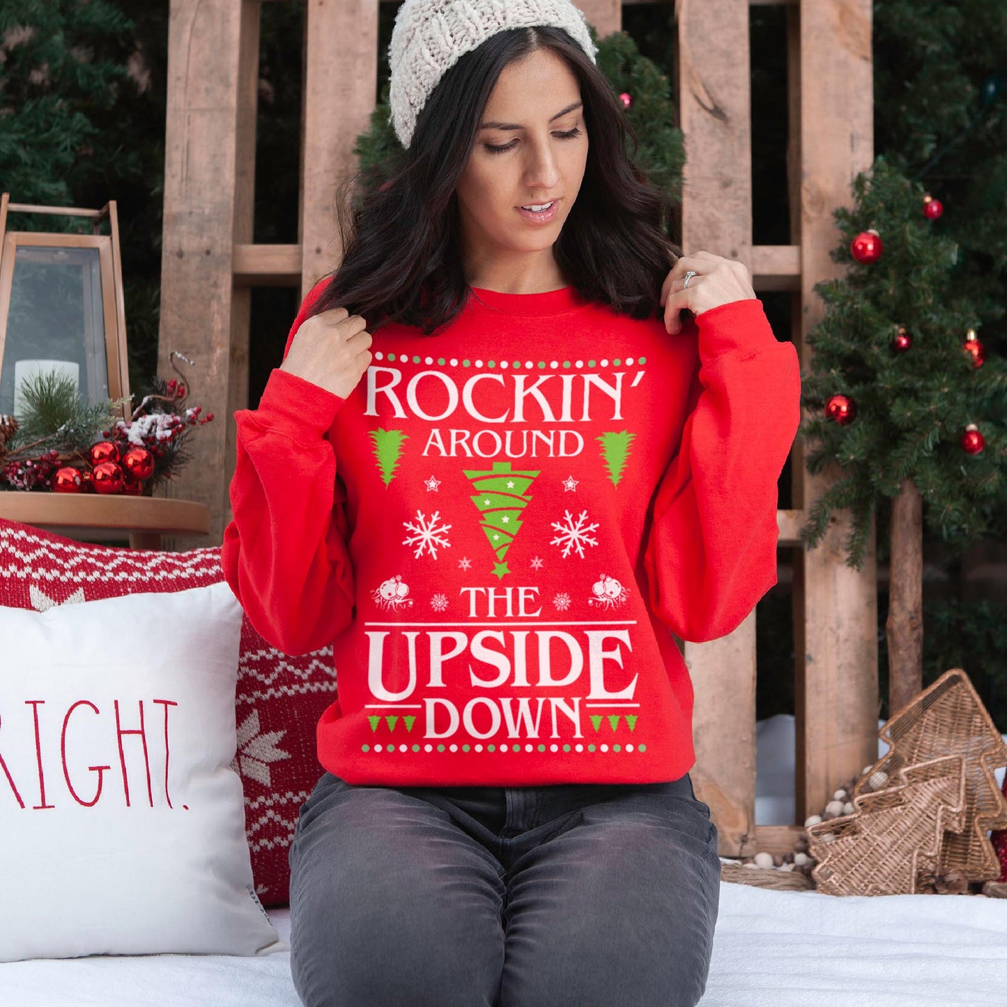 Rockin' Around The Upside Down Christmas Sweatshirt
