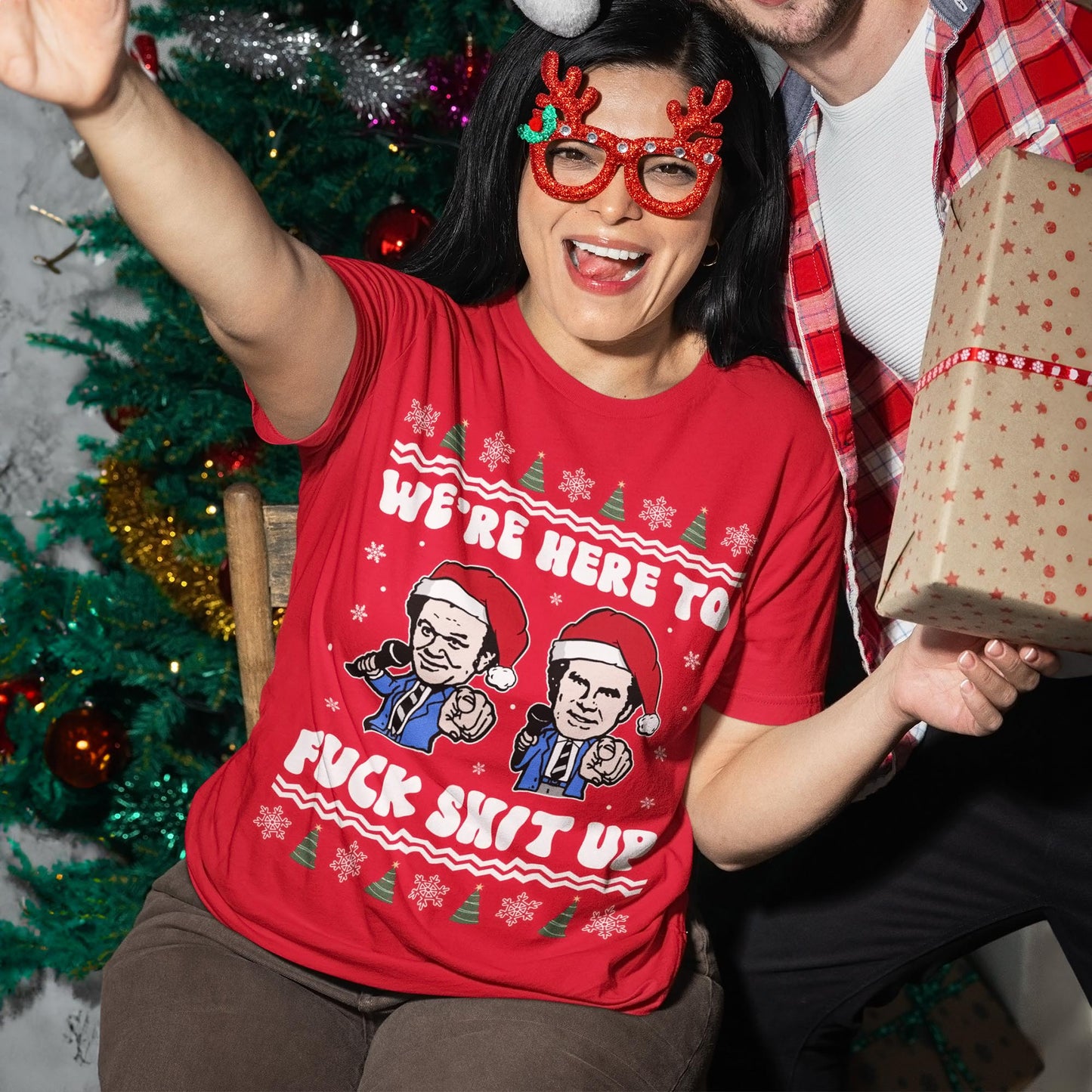 We're Here To Fuck Shit Up Step Brothers Christmas T-Shirt