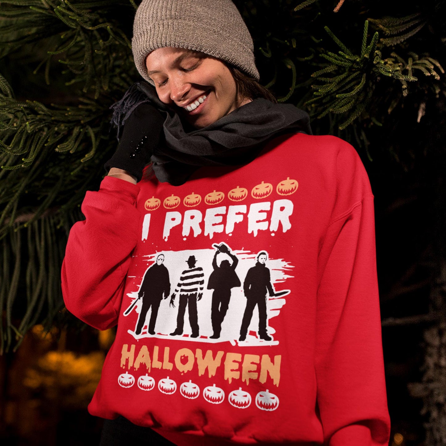 I Prefer Halloween Christmas Sweatshirt