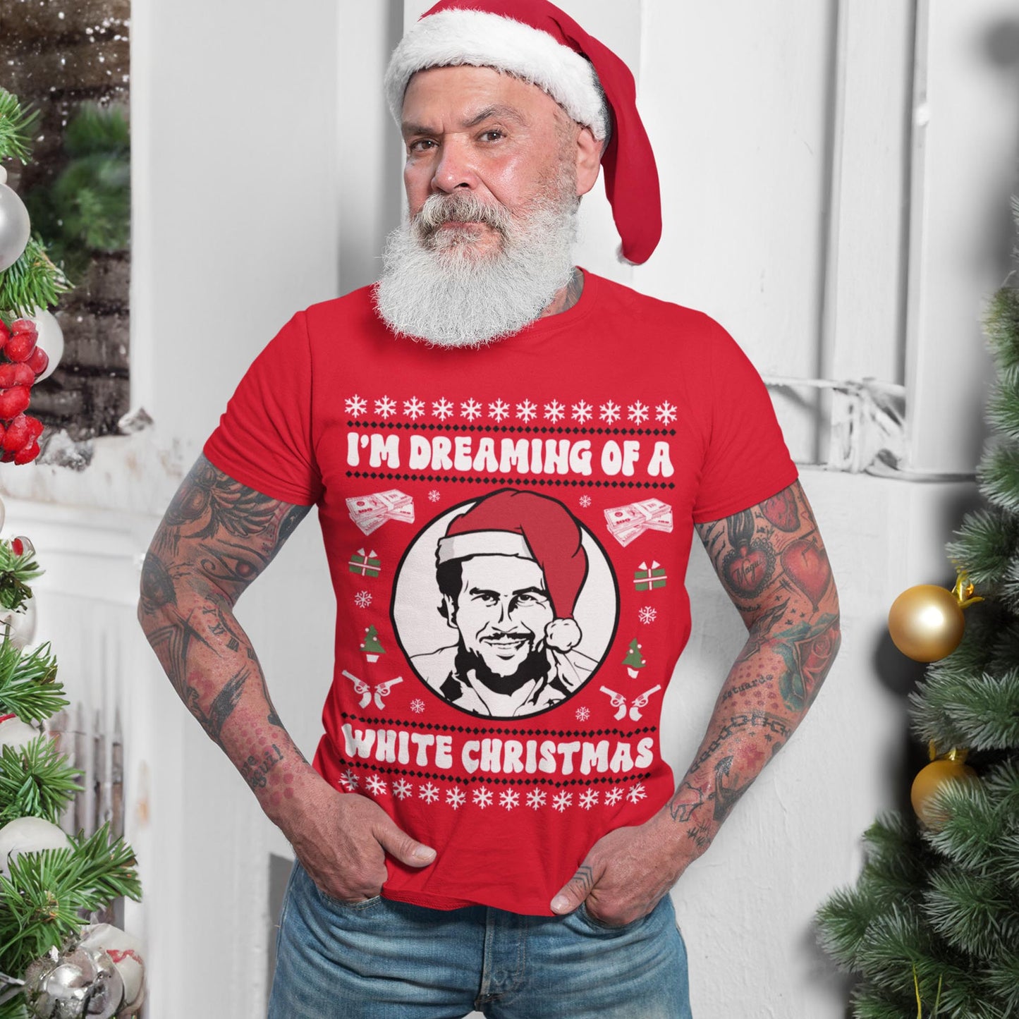I'm Dreaming Of A White Christmas Pablo Escobar T-Shirt