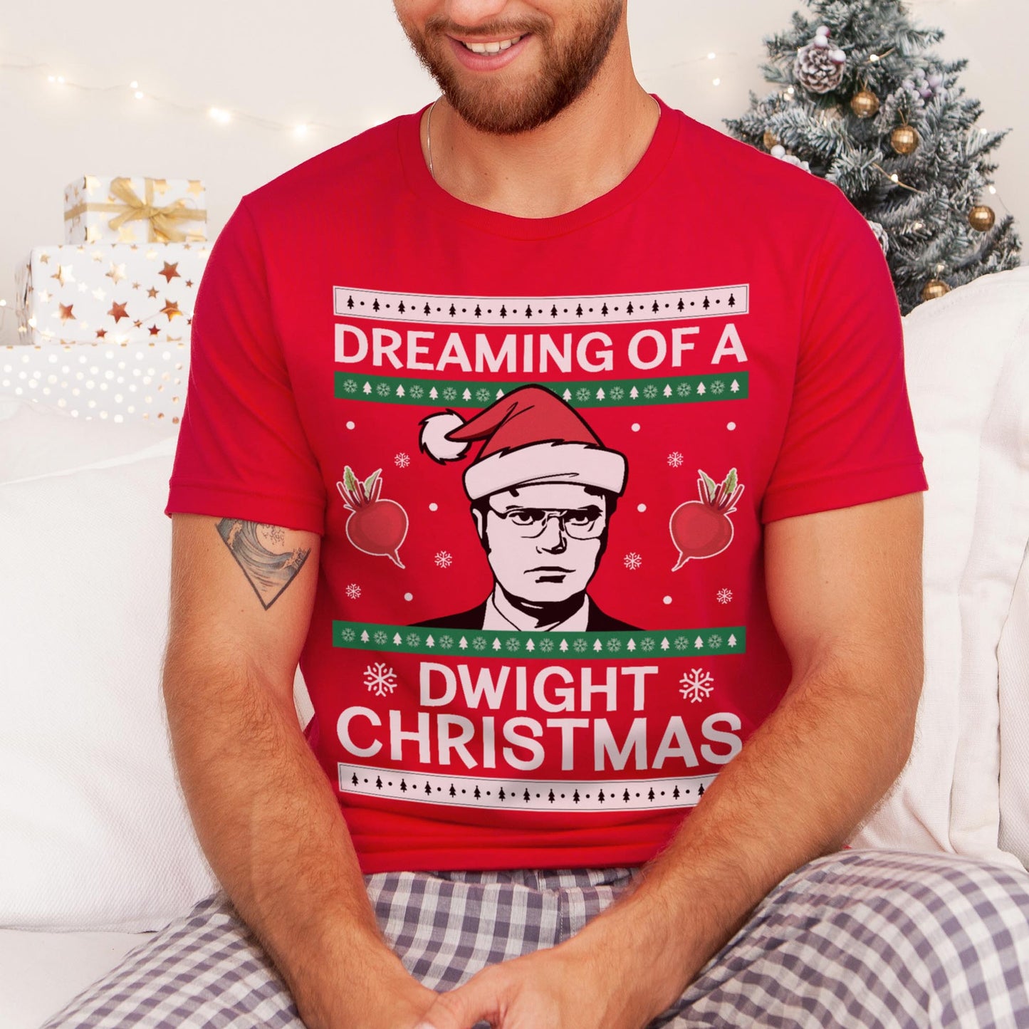 Dreaming Of A Dwight Christmas T-Shirt