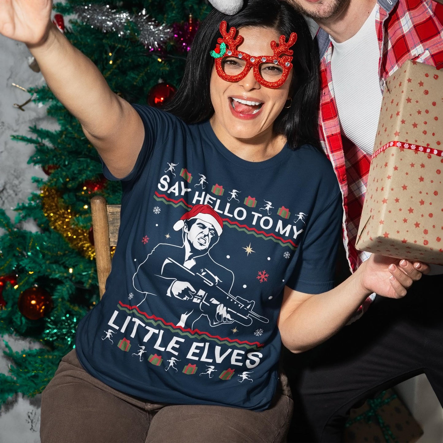 Say Hello To My Little Elves Scarface Christmas T-Shirt