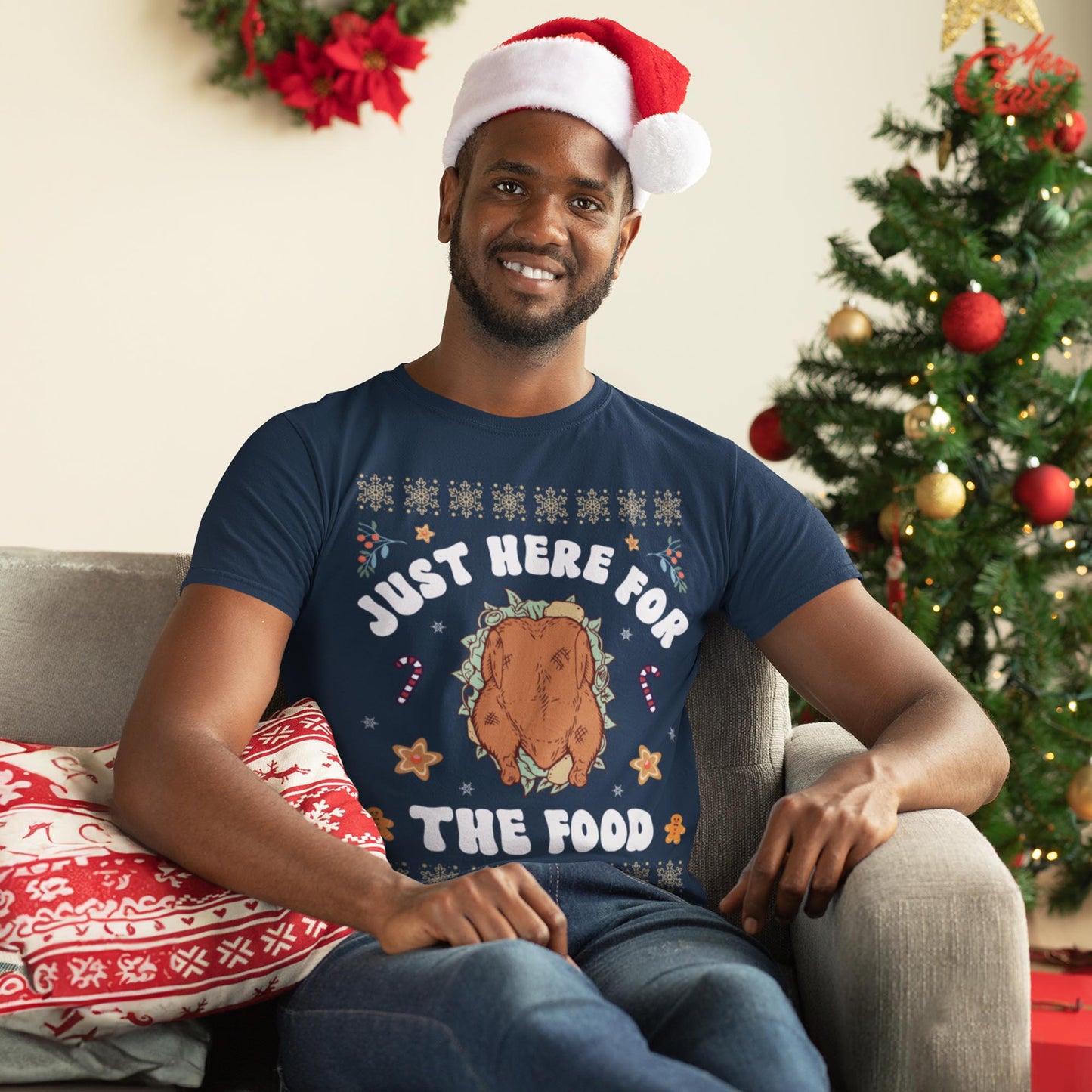 Just Here For The Food Christmas T-Shirt