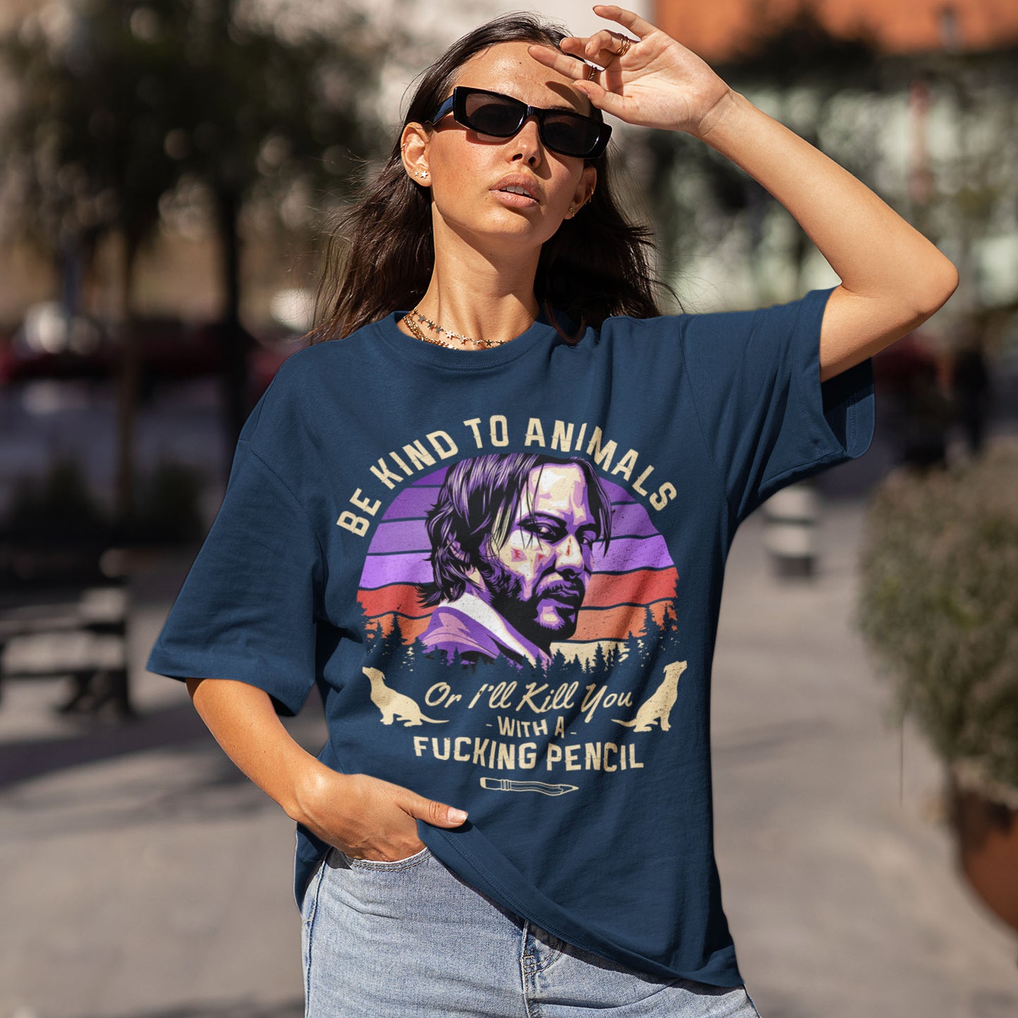 Be Kind To Animals Or I'll Kill You With A Fucking Pencil Unisex T-Shirt