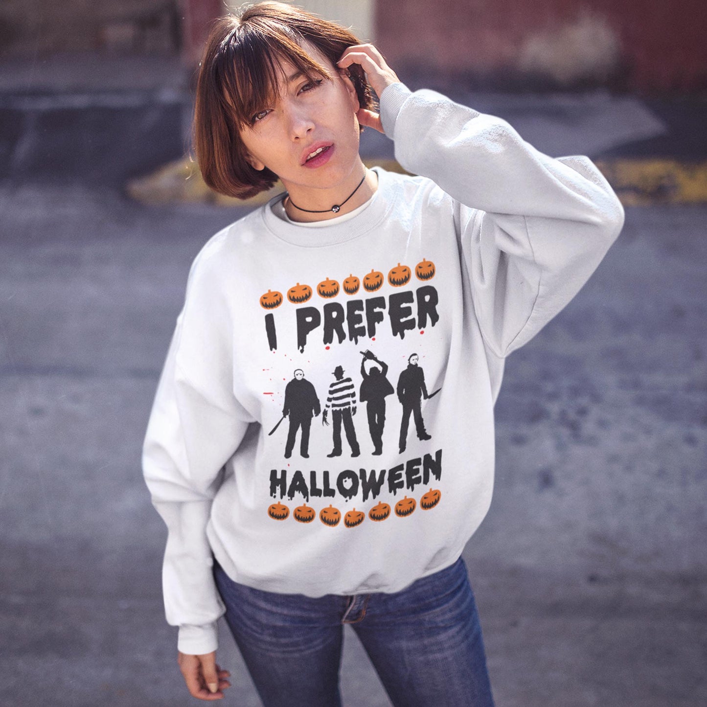 I Prefer Halloween Christmas Sweatshirt