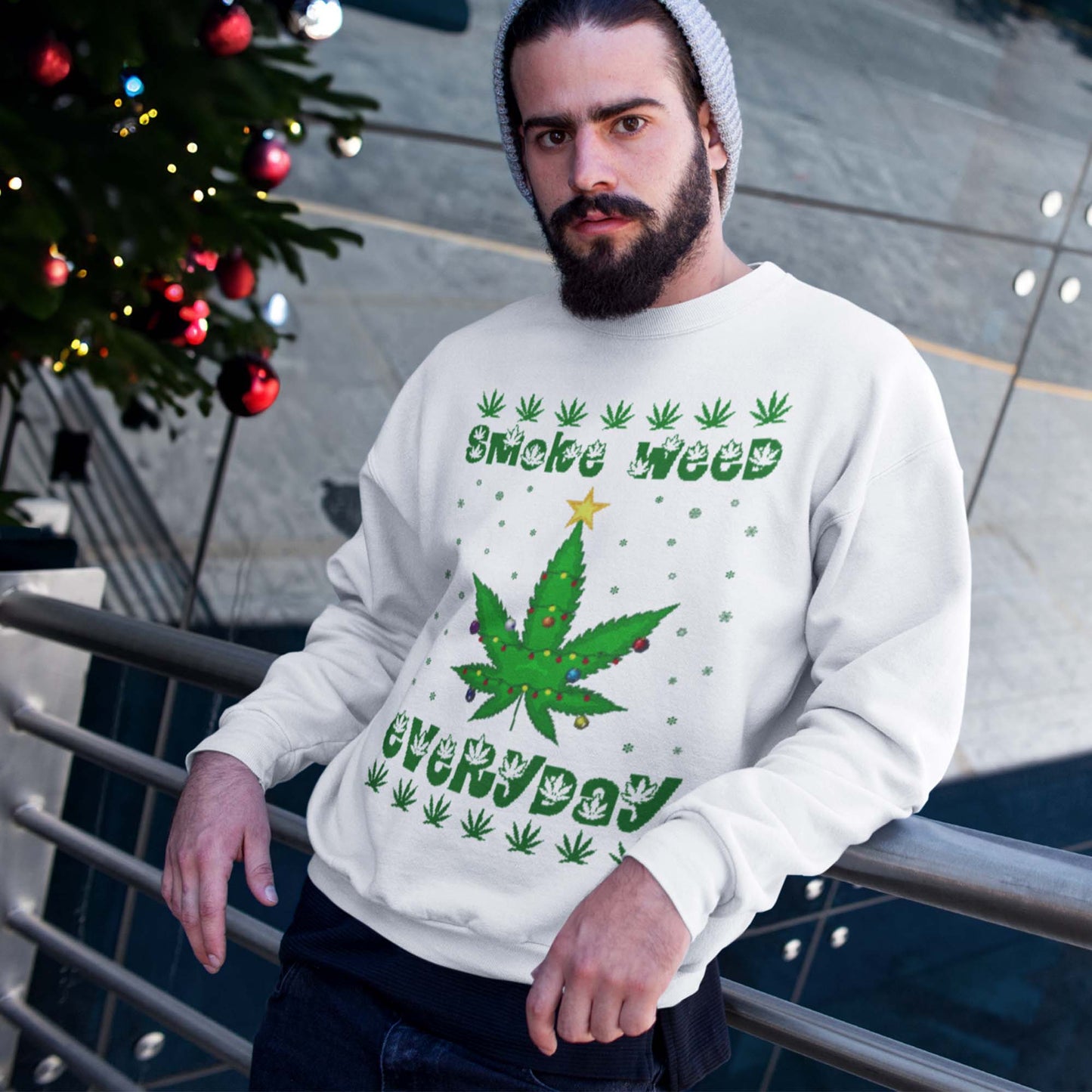 Smoke Weed Every Day Christmas Sweatshirt