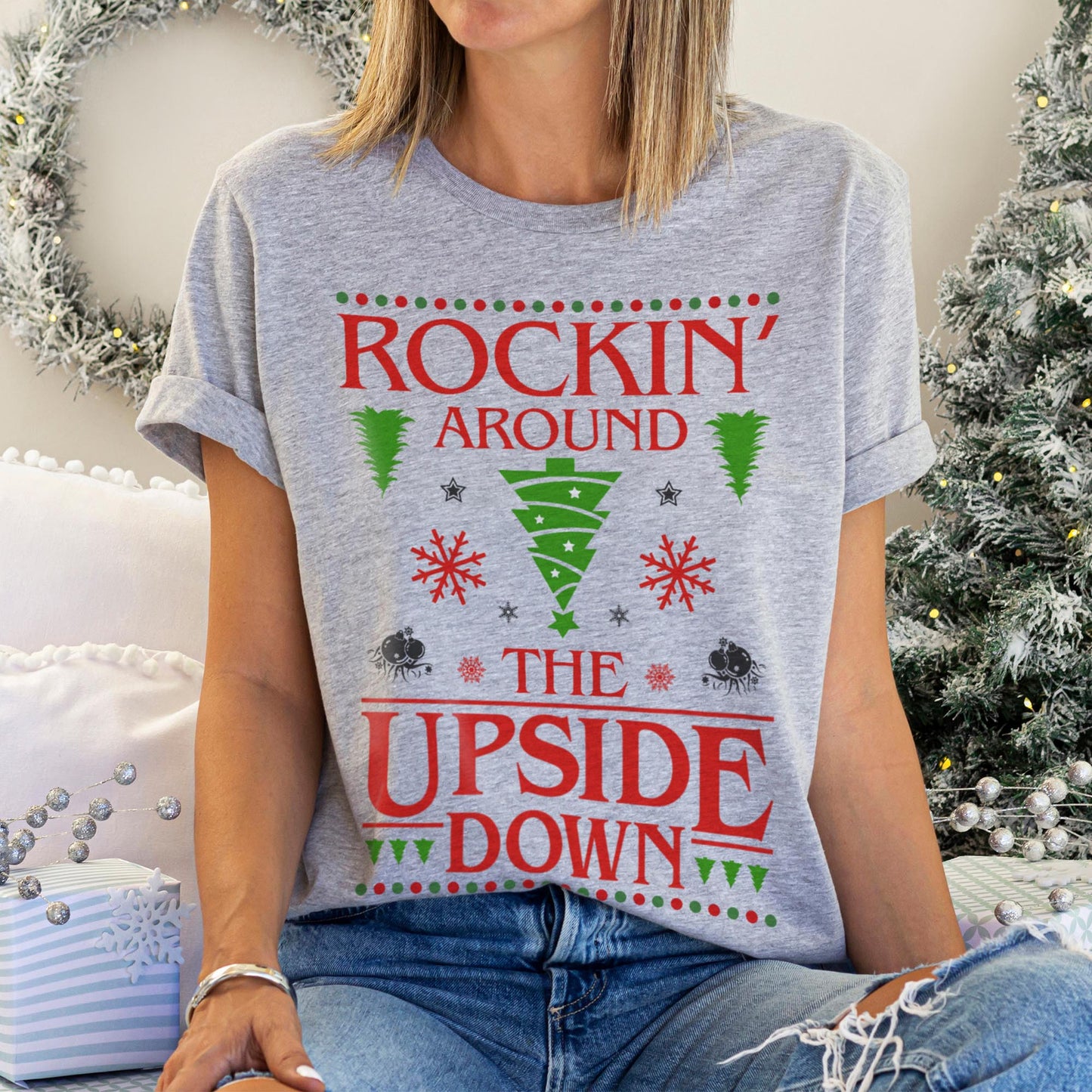 Rockin' Around The Upside Down Christmas T-Shirt