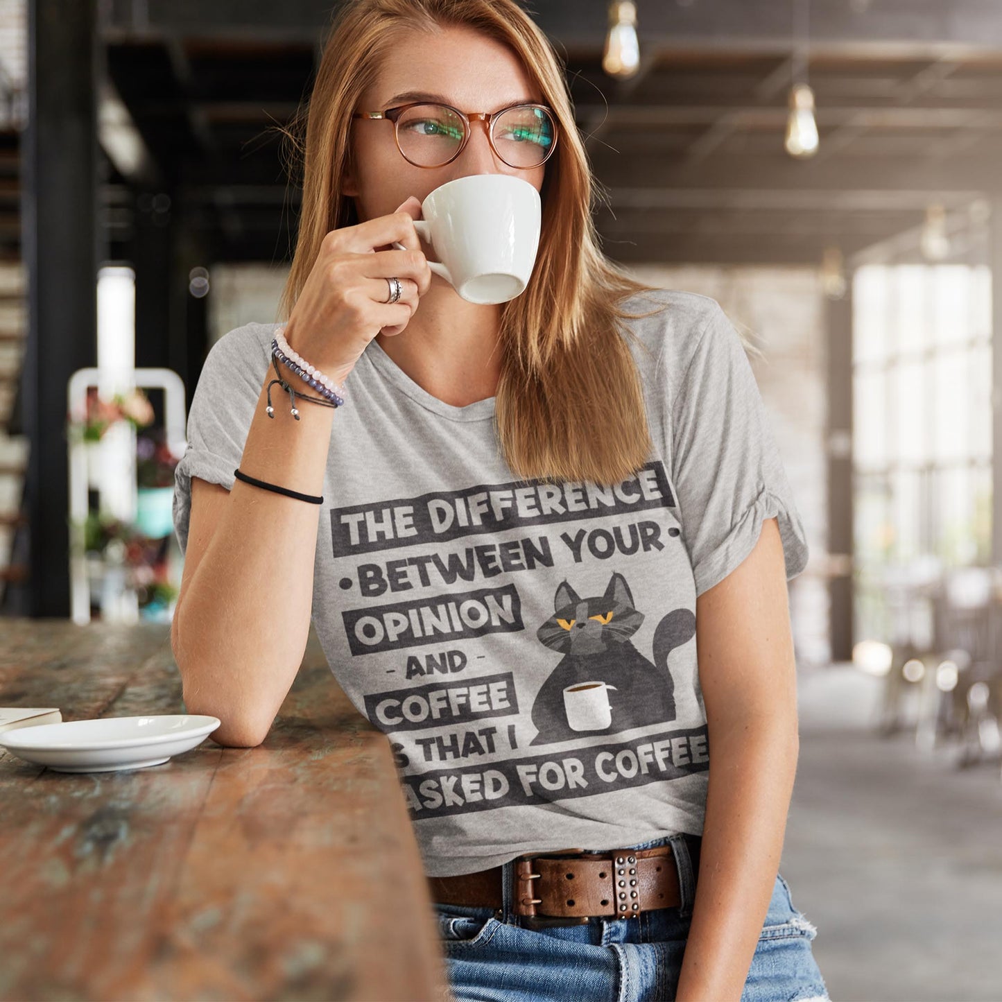 The Difference Between Your Opinion And Coffee Unisex T-Shirt