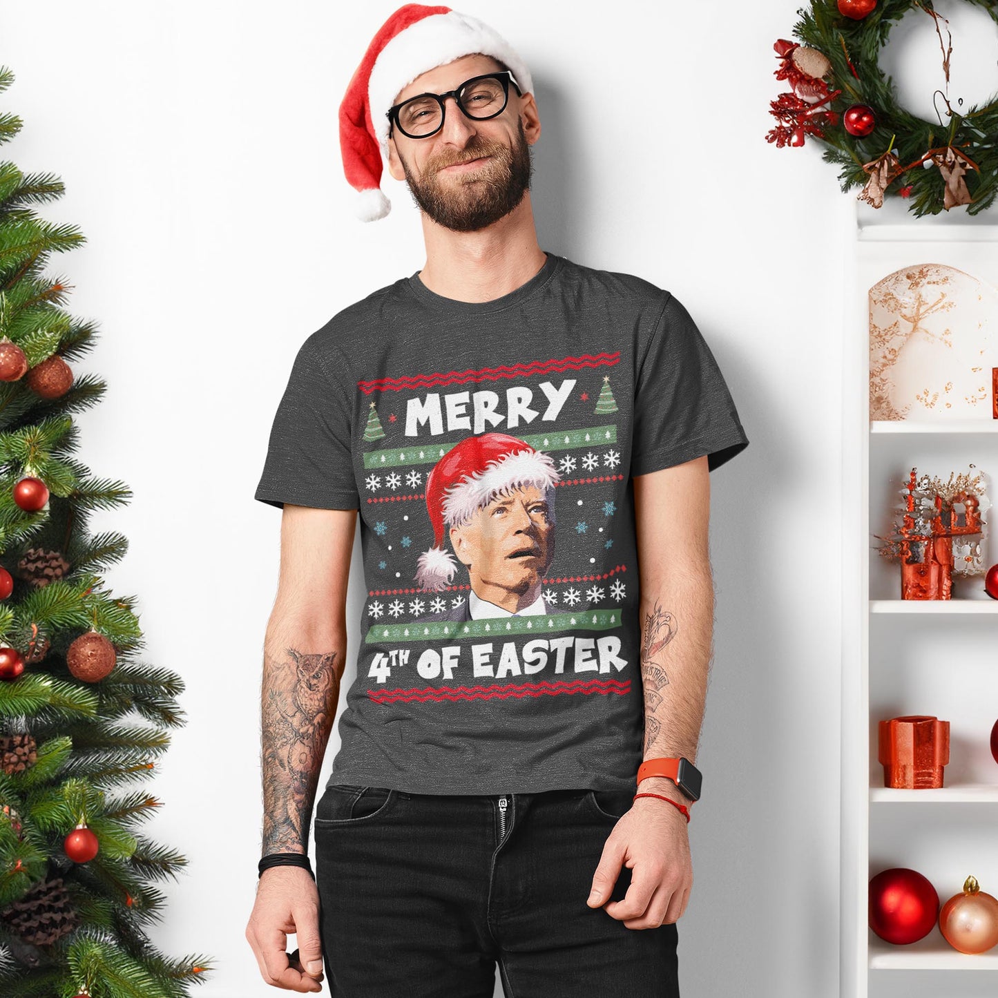Merry 4th Of Easter Funny Christmas T-Shirt