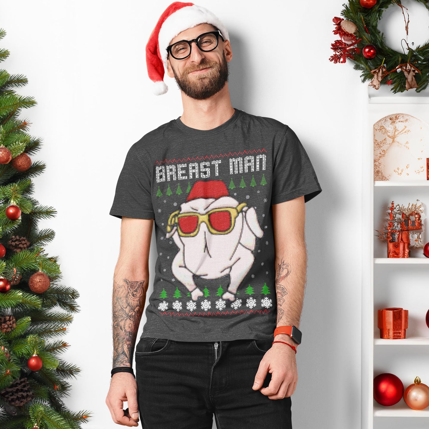 Breast Man Christmas T-Shirt