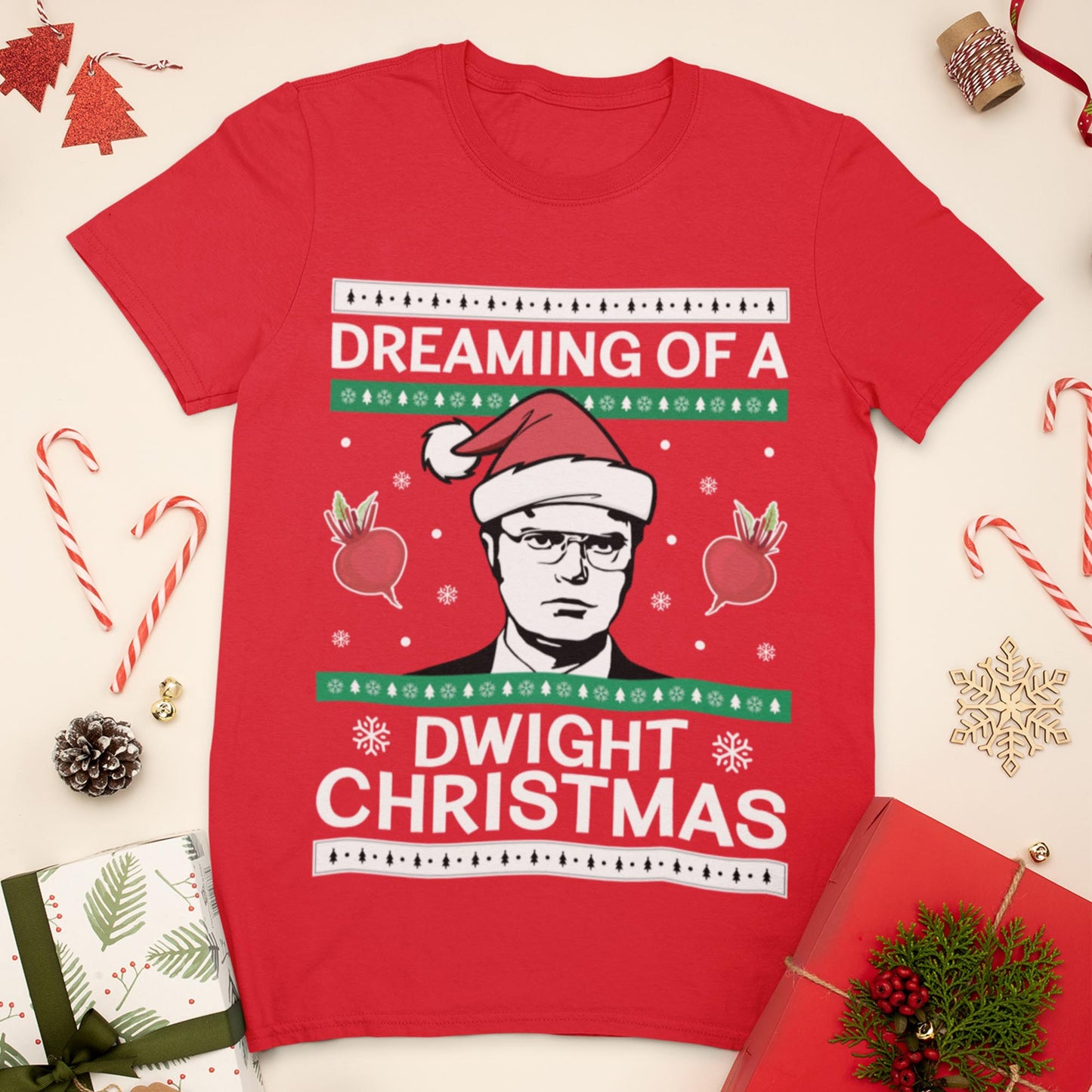 Dreaming Of A Dwight Christmas T-Shirt