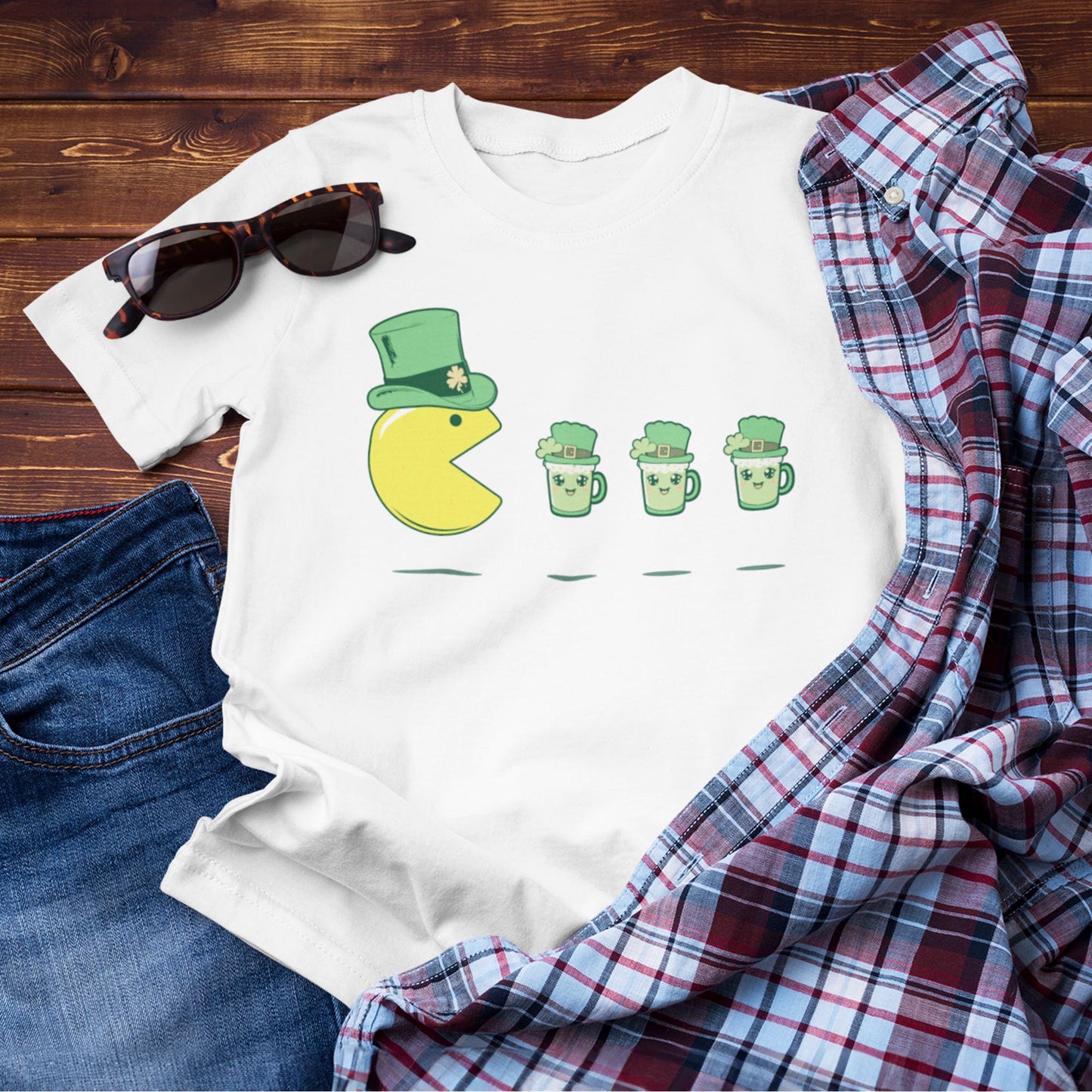 St. Pac-Trick's Day Retro Gamer Unisex T-Shirt