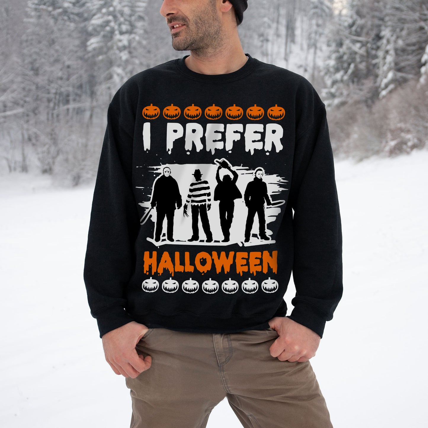 I Prefer Halloween Christmas Sweatshirt