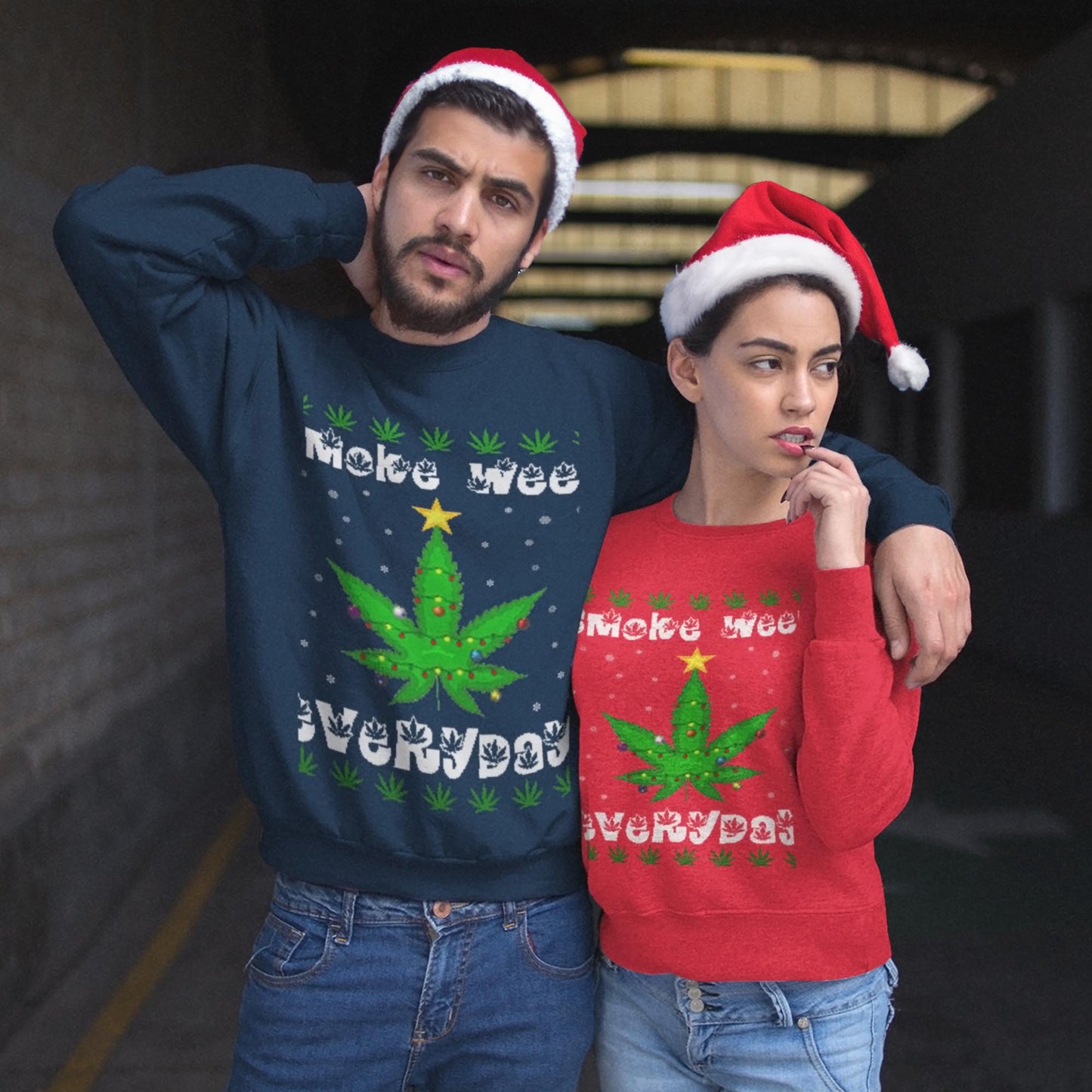 Smoke Weed Every Day Christmas Sweatshirt