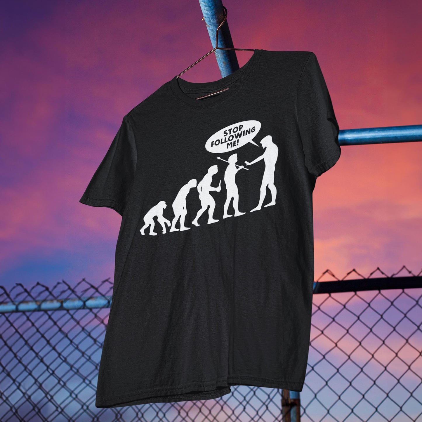 Stop Following Me - Funny Evolution Of Man Unisex T-Shirt