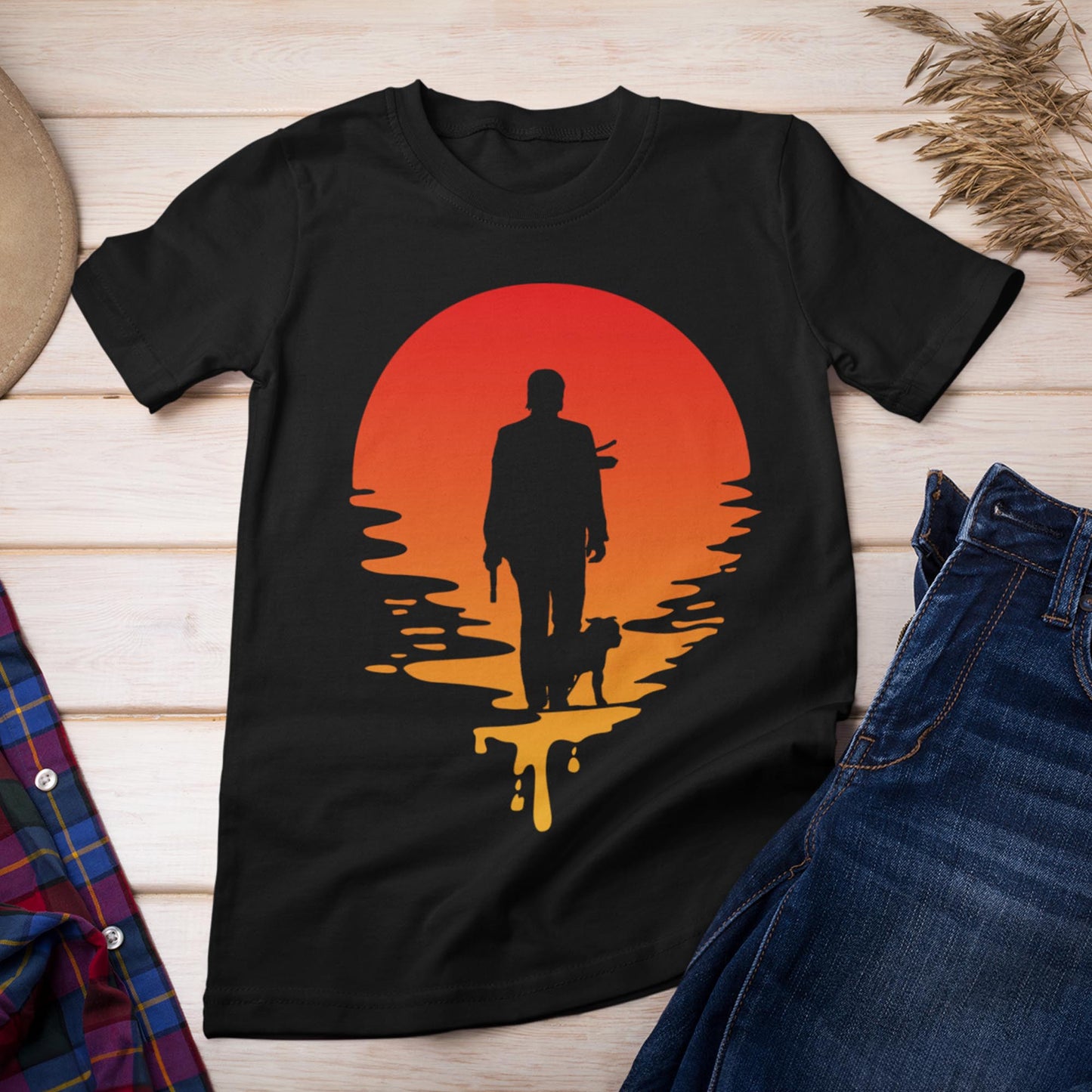 Baba Yaga Sunset Silhouette Unisex T-Shirt
