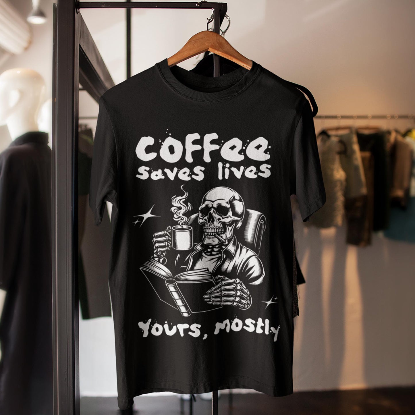 Coffee Saves Lives - Yours, Mostly Unisex T-Shirt