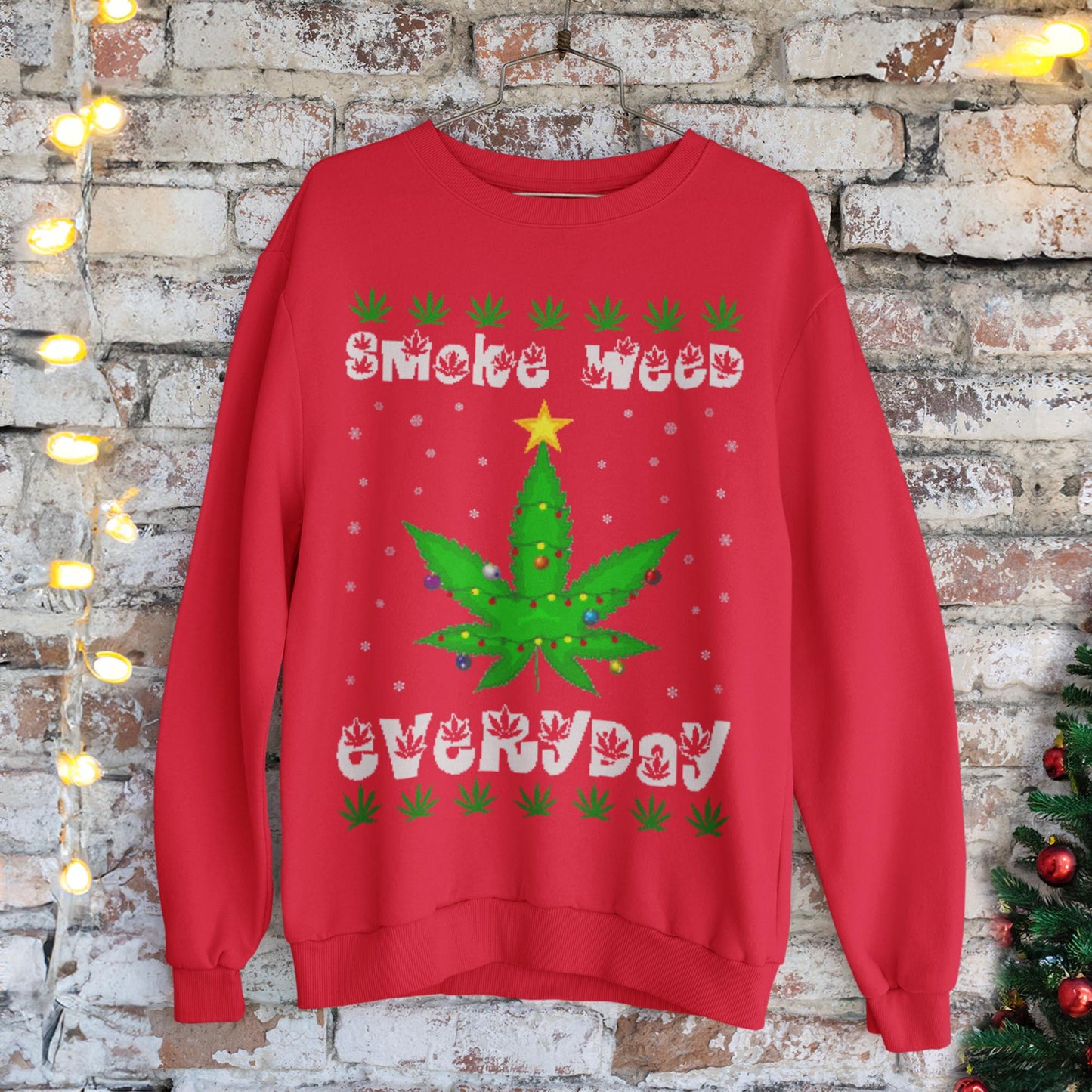 Smoke Weed Every Day Christmas Sweatshirt