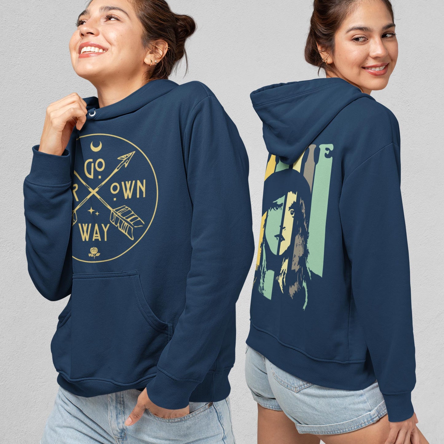 Go Your Own Way Front & Back Unisex Hoodie