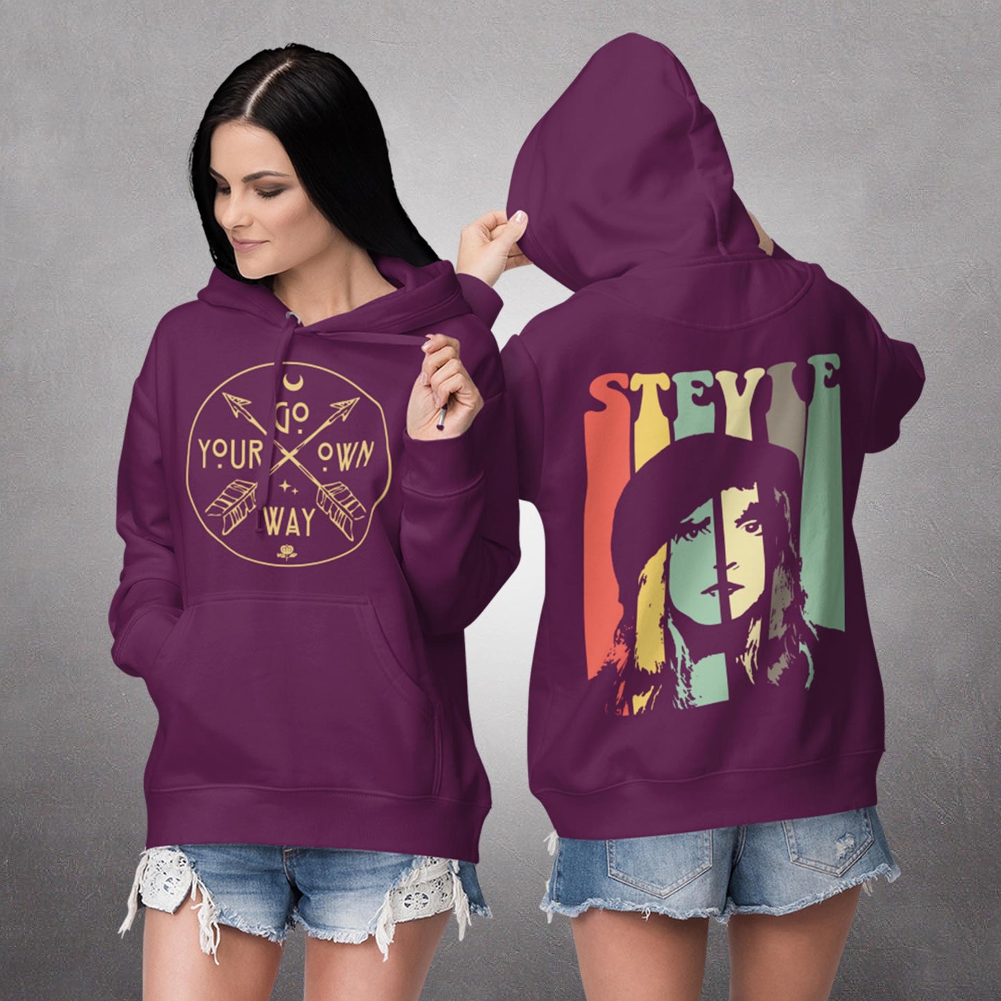Go Your Own Way Front & Back Unisex Hoodie