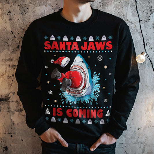 Santa Jaws Is Coming Christmas Sweatshirt