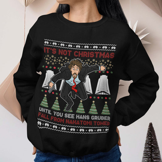 Hans Gruber Falling Christmas Sweatshirt