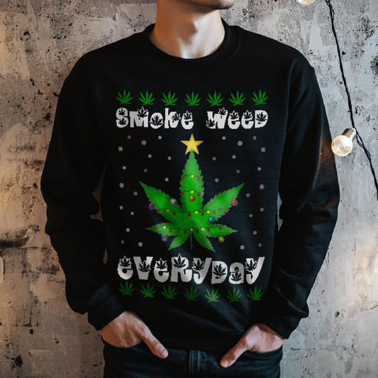 Smoke Weed Every Day Christmas Sweatshirt