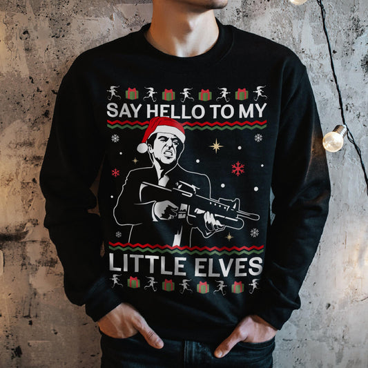 Say Hello To My Little Elves Scarface Christmas Sweatshirt