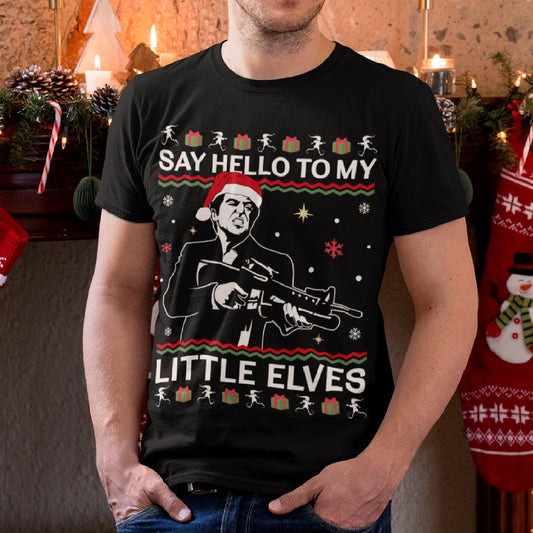 Say Hello To My Little Elves Scarface Christmas T-Shirt