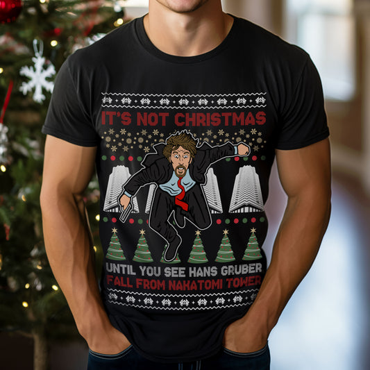 Hans Gruber Falling Christmas T-Shirt