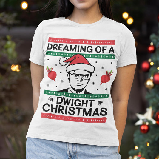 Dreaming Of A Dwight Christmas T-Shirt