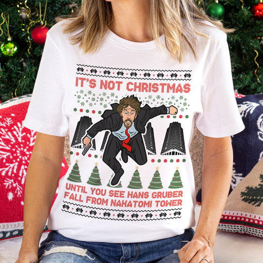 Hans Gruber Falling Christmas T-Shirt